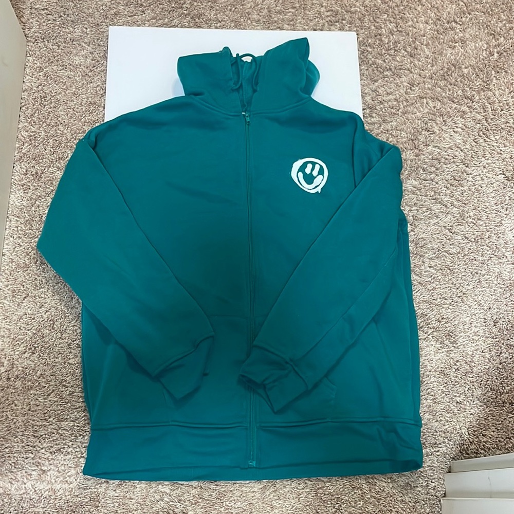 Dark green oversized zip up
